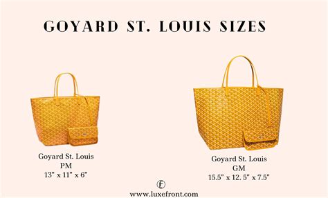 goyard st louis tote price 2016|goyard tote bag size comparison.